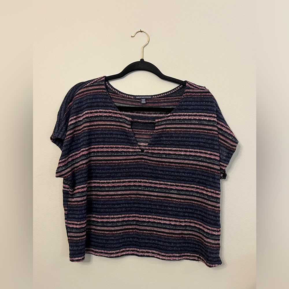 American Eagle Crop Top Striped Women Size‎ Medium